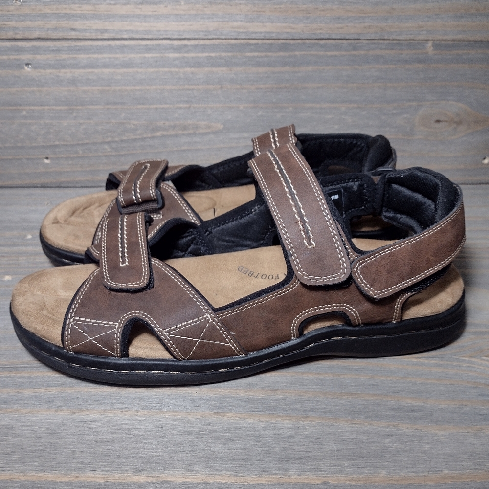 Dockers Fisherman River Water Sandals Mens Size 11 Brown Tan